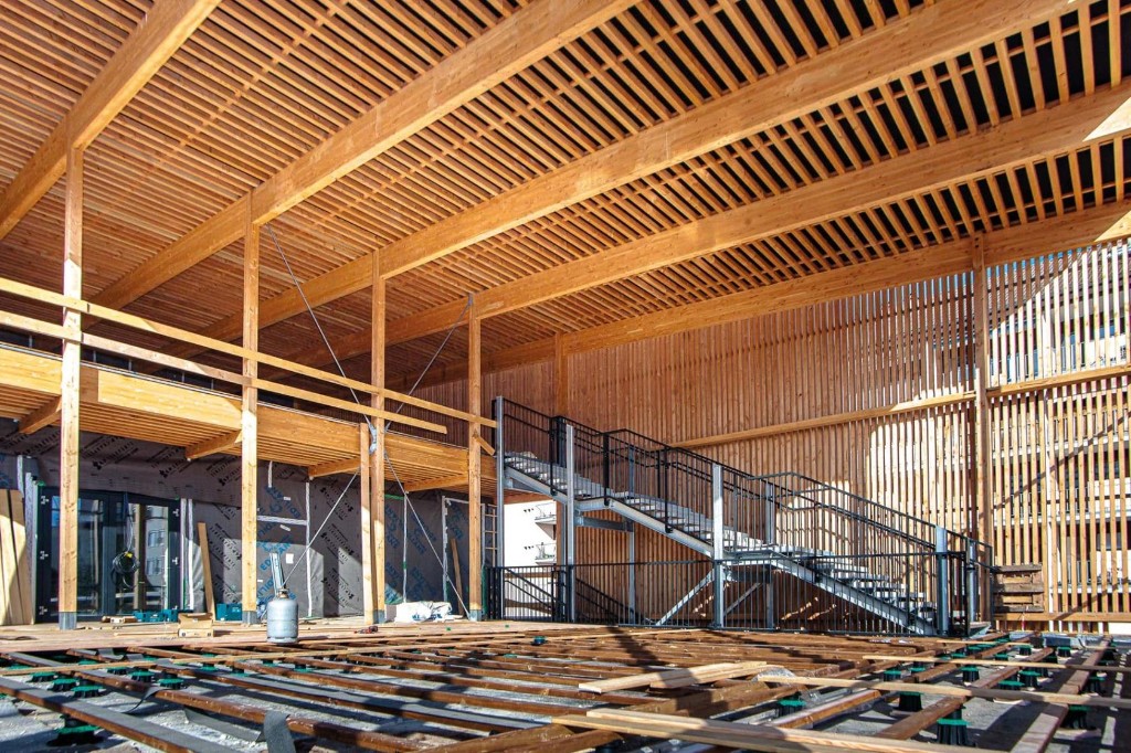 Structure et bardage bois, École Louise Michel, Annemasse, intérieur