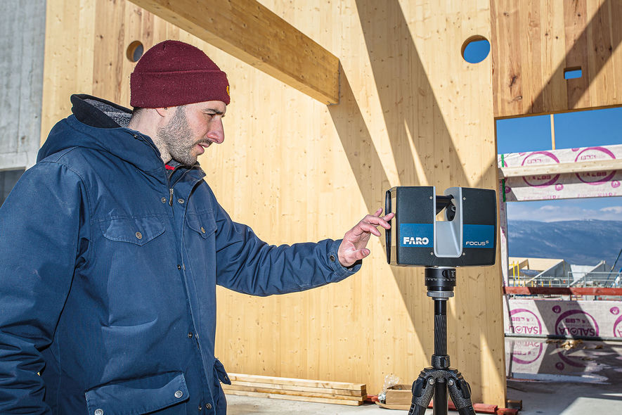 Scanner 3D FARO, relevé de haute précision sur chantier, LP Charpente