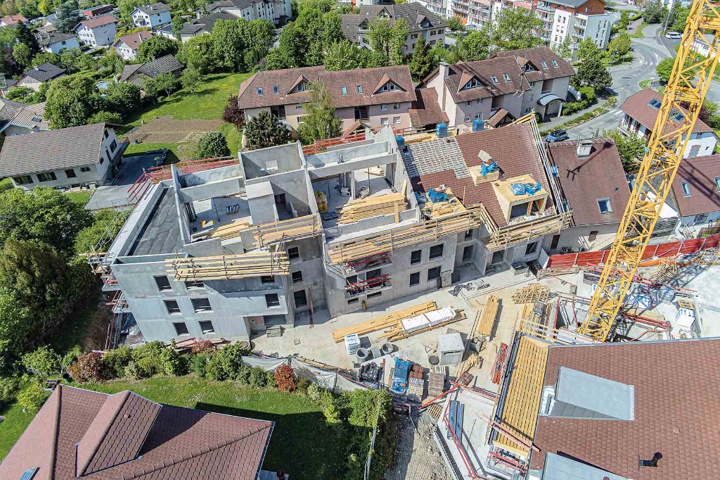 Chantier couverture, Allure, Annecy-le-Vieux, vue aérienne