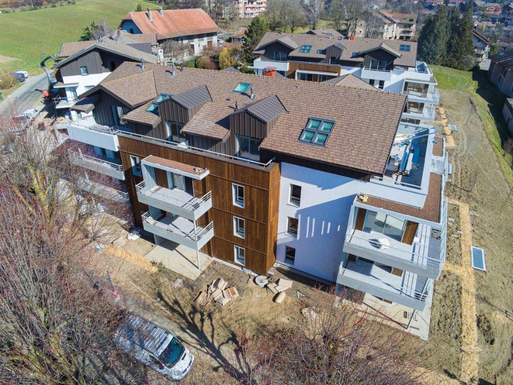 Couverture, La Cour des Tilleuls, Annecy-le-Vieux, vue aérienne