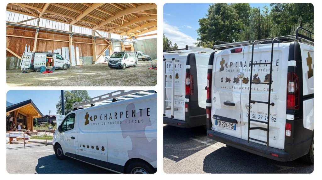 Véhicules utilitaires LP Charpente, ateliers mobiles sur chantier