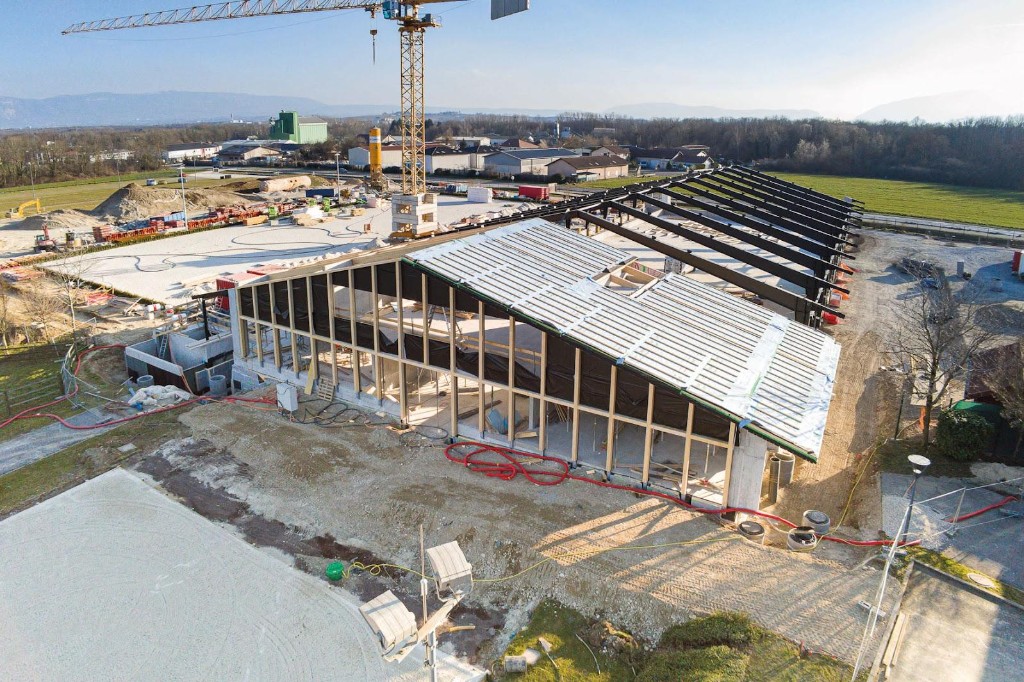Vue aérienne du chantier, Jiva Hill, Crozet