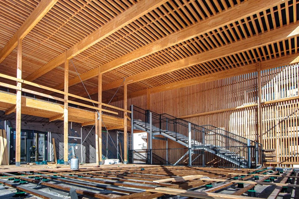 Structure bois intérieure, école Louise Michel, Annemasse